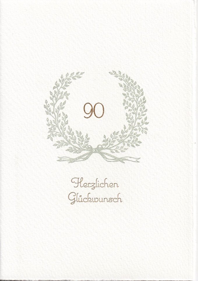 Glückwunsch (90 Jahre)